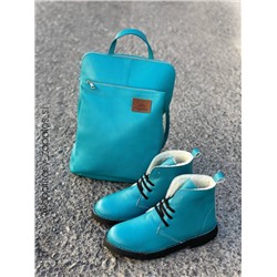 Ab.Zapatos 4619/2 turquesa+PELLE Mochibol acuarios