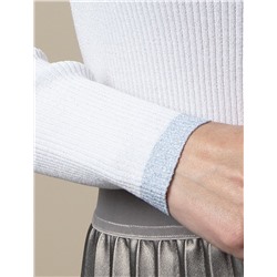 Свитер из вискозы в рубчик с прозрачным люрексом