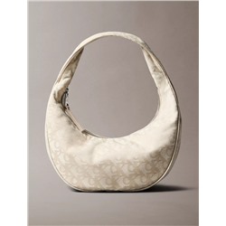 Allover Monogram Logo Crescent Shoulder Bag
