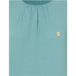 Koyu Mint Kolsuz Comfort Fit Bluz