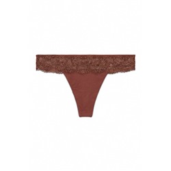 Tanga encaje cintura marrón