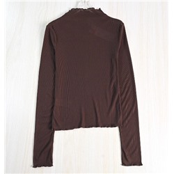 Узкая трикотажная водолазка с длинными рукавами и воротником-стойкой