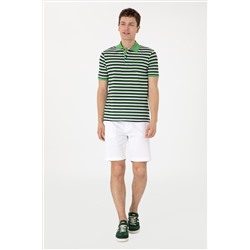 Erkek Regular Fit Polo Yaka Yeşil Tişört