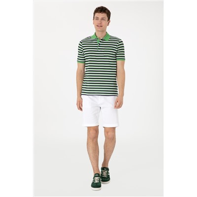 Erkek Regular Fit Polo Yaka Yeşil Tişört
