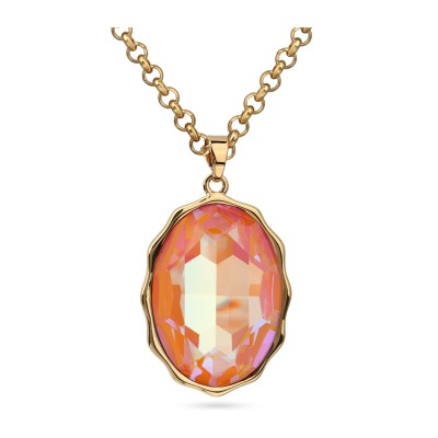 Кулон Сияние (кристаллы SW оранжевые; покрытие золото) 90-95см, Есть комплект