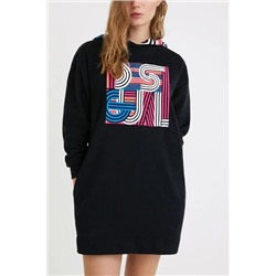 Vestido corto felpa capucha