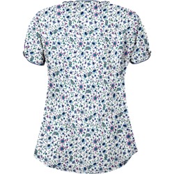 UA Ditzy Bouquet Navy Keyhole Print Scrub Top