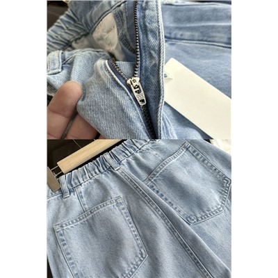 Женская джинсовая юбка миди на резинке из смесового тенселя  ЮНИКЛ*О