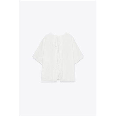 ZW COLLECTION LINEN TOP WITH TIES