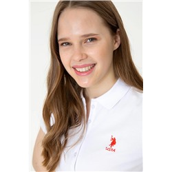 Kadın Beyaz Basic Polo Yaka Tişört