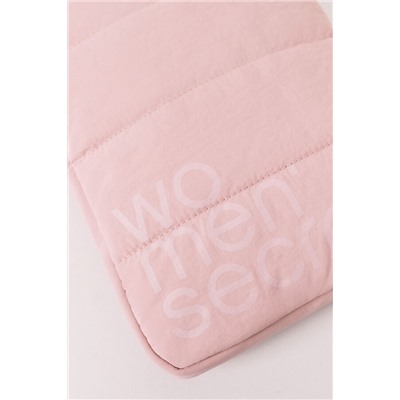 Funda tablet acolchada rosa logo