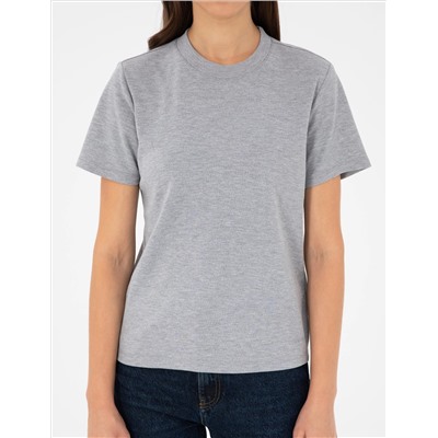 Gri Melanj Slim Fit Basic Tişört