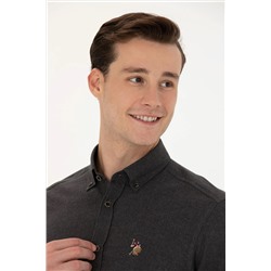 Erkek Siyah Uzun Kollu Basic Gömlek