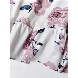 Сарафан с цветочным принтом и кружевом , экспорт в Америку и Европу