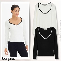 Feinstrickpullover mit Paspellierung