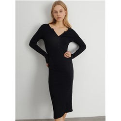 Strickkleid mit Gestreifter Struktur