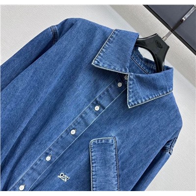 Женская джинсовая рубашка на шнуровке в ретро стиле   ЛОЕВ*Е 💛