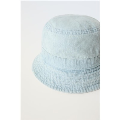 FADED DENIM BUCKET HAT