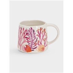 Кружка, 380 мл, фарфор P, белая/розовая, Морская жизнь, Ocean Life