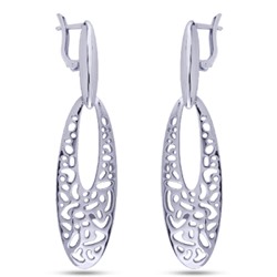 Серьги Узоры (покрытие родий), Есть комплект