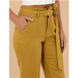 Yeşil Carrot Fit Keten Pantolon