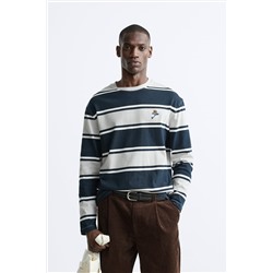 STRIPED EMBROIDERED T-SHIRT