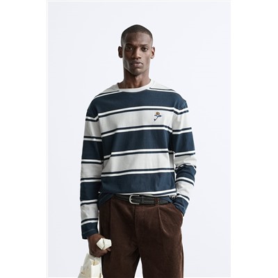 STRIPED EMBROIDERED T-SHIRT