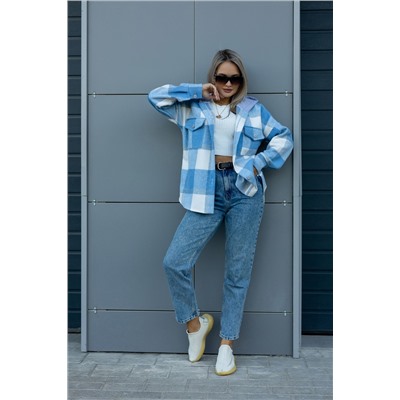 Рубашка женская в клетку с капюшоном РЖКК-01