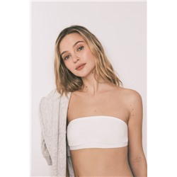 Sujetador top bandeau blanco
