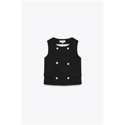 DOUBLE-BREASTED WAISTCOAT WITH GOLD BUTTONS