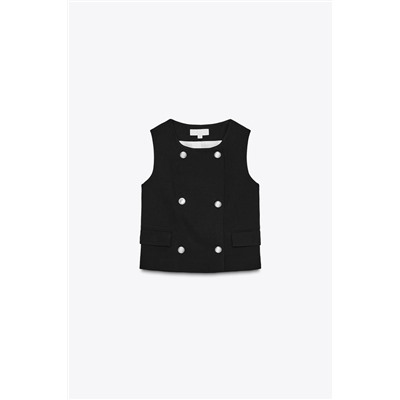 DOUBLE-BREASTED WAISTCOAT WITH GOLD BUTTONS