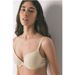 Sujetador GORGEOUS push up encaje beige