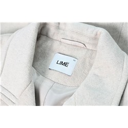 Женское Элегантное двубортное длинное шерстяное пальто с воротником из шерсти  ЛАЙ*М