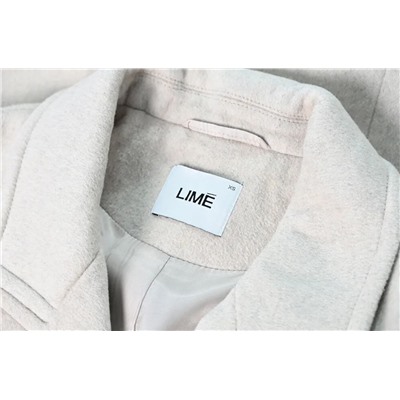 Женское Элегантное двубортное длинное шерстяное пальто с воротником из шерсти  ЛАЙ*М