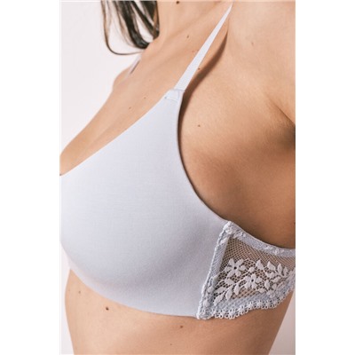 Sujetador top relleno modal y encaje azul