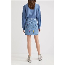 Minifalda vaquera floral