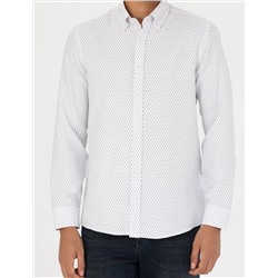 Beyaz Slim Fit Uzun Kollu Gömlek