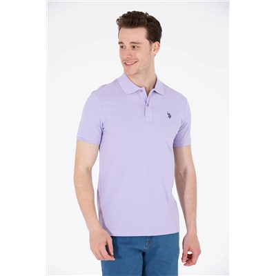 Erkek Lila Basic Polo Yaka Tişört