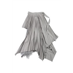 Falda plisada Gris claro jaspeado