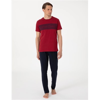Bordo Kısakol Pijama Takımı