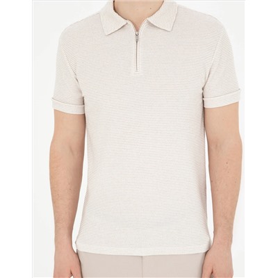 Bej Slim Fit Tişört