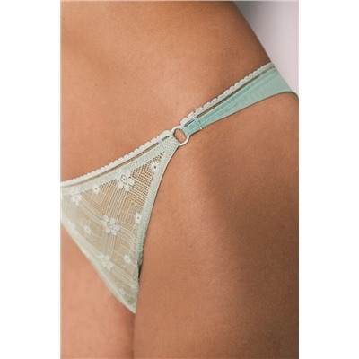 Braga brasileña encaje y tul verde