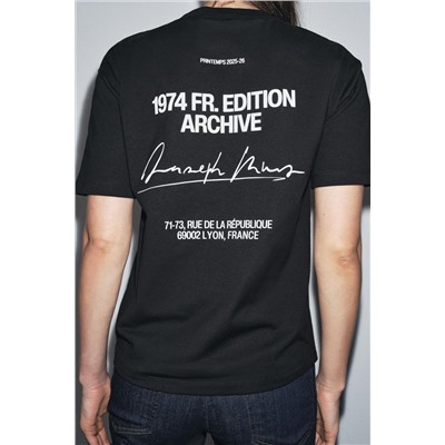 CONTRAST SLOGAN T-SHIRT