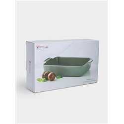 Форма для запекания, 32х22 см, фарфор P, прямоугольная, серо-зеленая, Indulgence