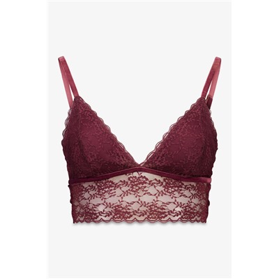 Bralette triangular LOVELY encaje burdeos