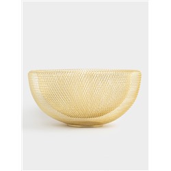 Корзина для фруктов, 30 см, металл, золотистая, Grid