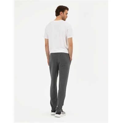 Antrasit Melanj Slim Fit Eşofman Altı