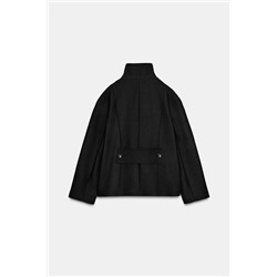SHORT WOOL COAT WITH HIGH NECK