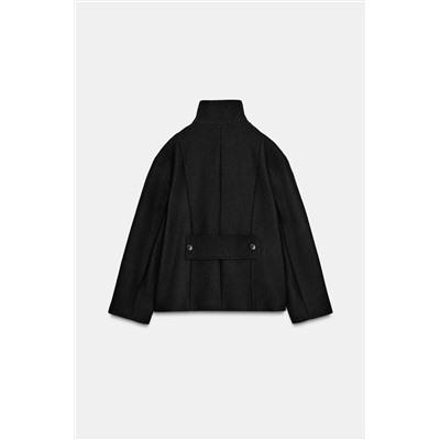 SHORT WOOL COAT WITH HIGH NECK