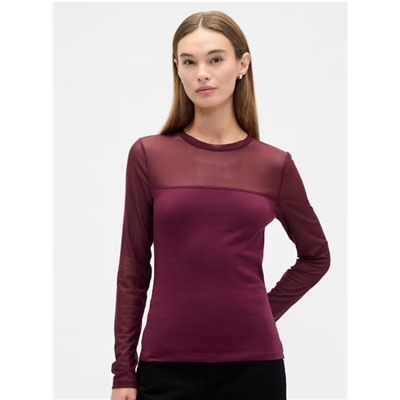 Stretch Jersey Mesh Top